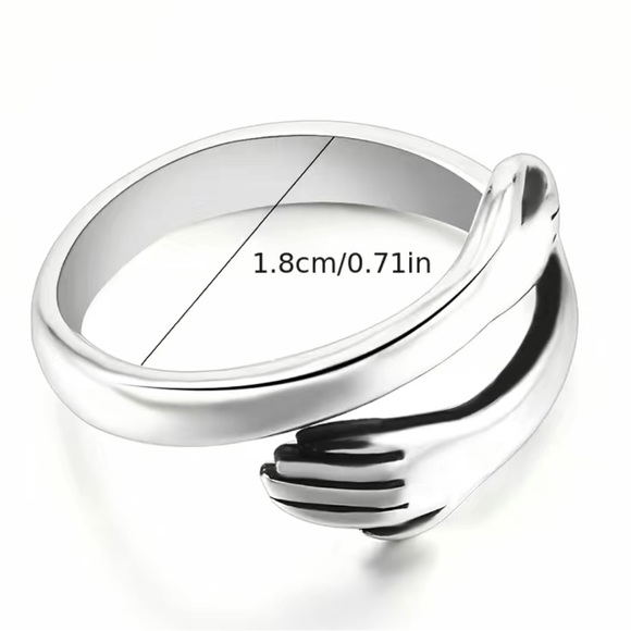 Love hug Silver hugging hand ring - Picture 7 of 7